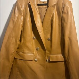 Calvin Klein Tan Double-Breasted Blazer